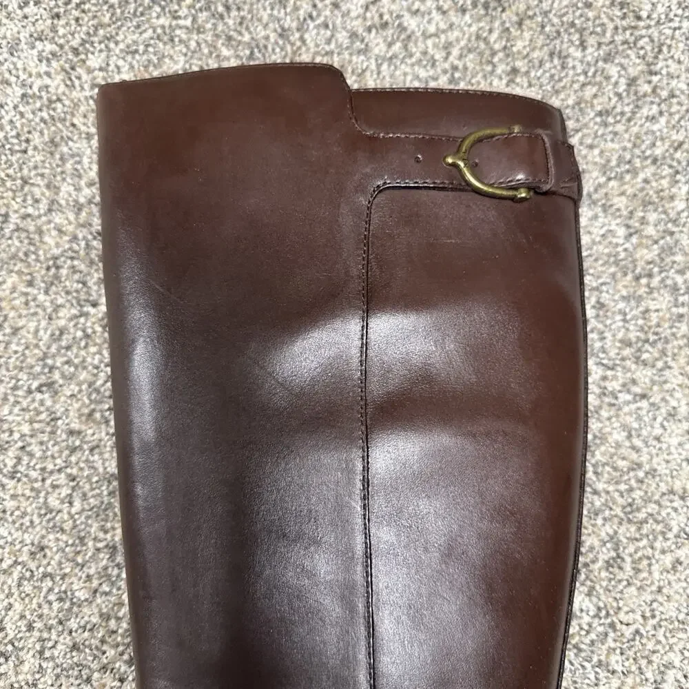 Lauren Ralph Lauren Womens Margarite Dark Brown Riding Boots 5 Width B NWB